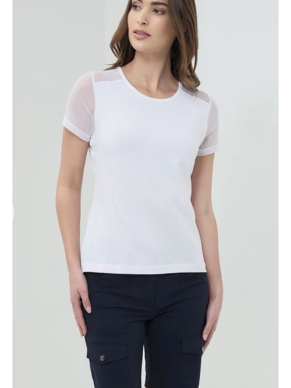Anatomie Melissa Tee Bundle 3 Small Navy Black Hot Pink Mesh Sleeve Travel Tops - Picture 2 of 11